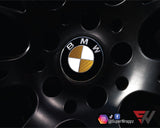 HALF GOLD CARBON Badge Emblem Overlay FOR BMW Sticker VINYL 2 QUADRANTS COVERED FITS YOUR BMW'S HOOD TRUNK RIMS STEERING WHEEL