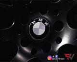 HALF SILVER CARBON Badge Emblem Overlay FOR BMW Sticker VINYL 2 QUADRANTS COVERED FITS YOUR BMW'S HOOD TRUNK RIMS STEERING WHEEL