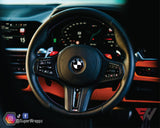 V2 HALF BLACK GLOSS Badge Emblem Overlay VERSION 2 FOR F40, G20, G30 BMWs from 2017 TO NOW ETC. Sticker VINYL FITS YOUR BMW'S HOOD TRUNK RIMS STEERING WHEEL