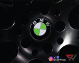 White & Green Gloss Badge Emblem Overlay FOR BMW Sticker Vinyl 2 Quadrants covered in each colour FITS YOUR BMW'S Hood Trunk Rims Steering Wheel