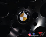 WHITE & GOLD Carbon Badge Emblem Overlay FOR BMW Sticker Vinyl 2 Quadrants covered in each colour FITS YOUR BMW'S Hood Trunk Rims Steering Wheel