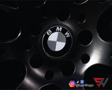 white & dark grey anthracite carbon badge emblem overlay for bmw sticker vinyl fits your bmw's hood trunk rims steering wheel