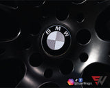 WHITE & SILVER Carbon Badge Emblem Overlay FOR BMW Sticker Vinyl 2 Quadrants covered in each colour FITS YOUR BMW'S Hood Trunk Rims Steering Wheel