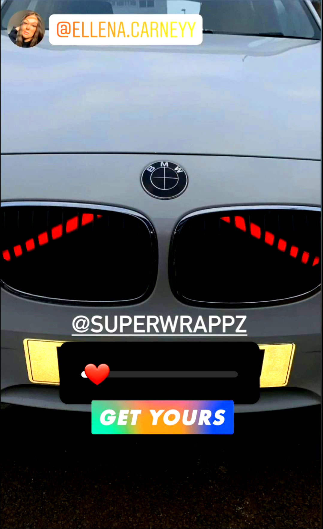 Red Reflective V-Brace & Crash Bar Overlay — Compatible with BMW | SuperWrappz