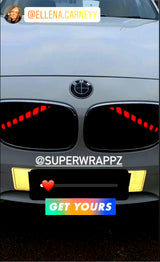 Red Reflective / Luminescent V BARS Overlay FOR BMW Vinyl FITS YOUR BMW'S V BRACES / CRASH BARS