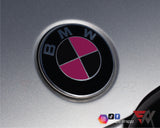 Black & Pink Fuchsia Gloss Badge Emblem Overlay FOR BMW Sticker Vinyl FITS YOUR BMW'S Hood Trunk Rims Steering Wheel