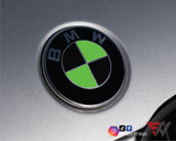 Black & Green Gloss Badge Emblem Overlay FOR BMW Sticker Vinyl 2 Quadrants covered in each colour FITS YOUR BMW'S Hood Trunk Rims Steering Wheel