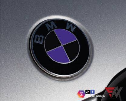 Black & Purple Gloss V1 BMW Badge Overlay — Compatible with E/F Series | SuperWrappz
