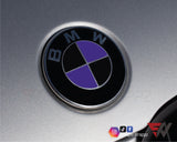 Black & Purple Gloss Badge Emblem Overlay FOR BMW Sticker Vinyl 2 Quadrants covered in each colour FITS YOUR BMW'S Hood Trunk Rims Steering Wheel