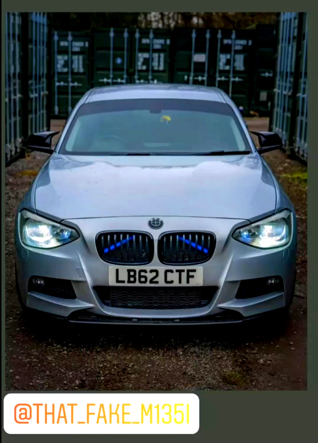 Blue Reflective V-Brace & Crash Bar Overlay — Compatible with BMW | SuperWrappz