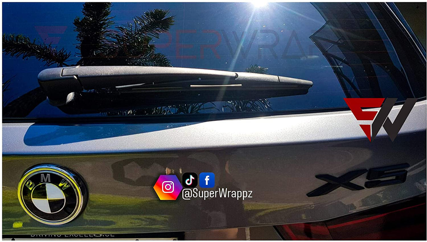 Half Black Gloss V1 BMW Badge Overlay — Compatible with E/F Series | SuperWrappz