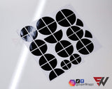 Full Black Gloss Badge Emblem Overlay FOR BMW Sticker Vinyl 4 Quadrants covered FITS YOUR BMW'S Hood Trunk Rims Steering Wheel