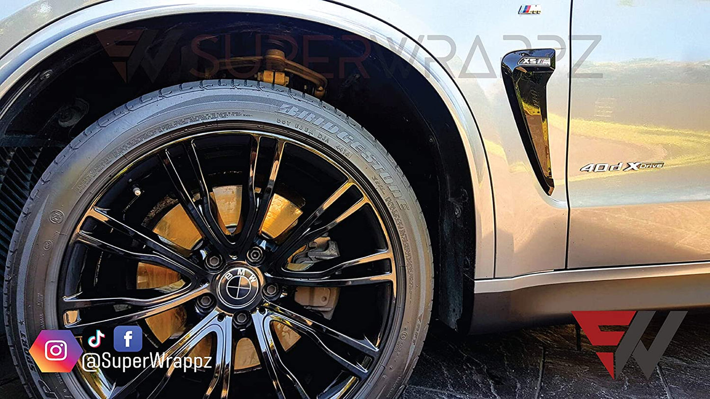 Full Black Gloss V1 BMW Badge Overlay — Compatible with E/F Series | SuperWrappz