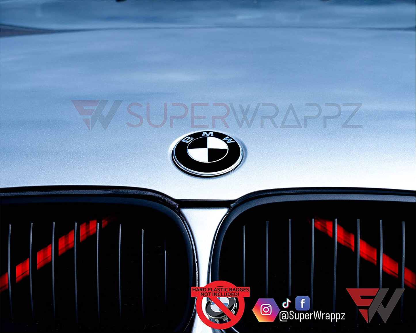 Black & White Gloss V2 BMW Badge Overlay — Compatible with F40/G20/G30 (2017+) | SuperWrappz