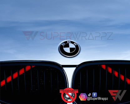Half Black Gloss V2 BMW Badge Overlay — Compatible with F40/G20/G30 (2017+) | SuperWrappz