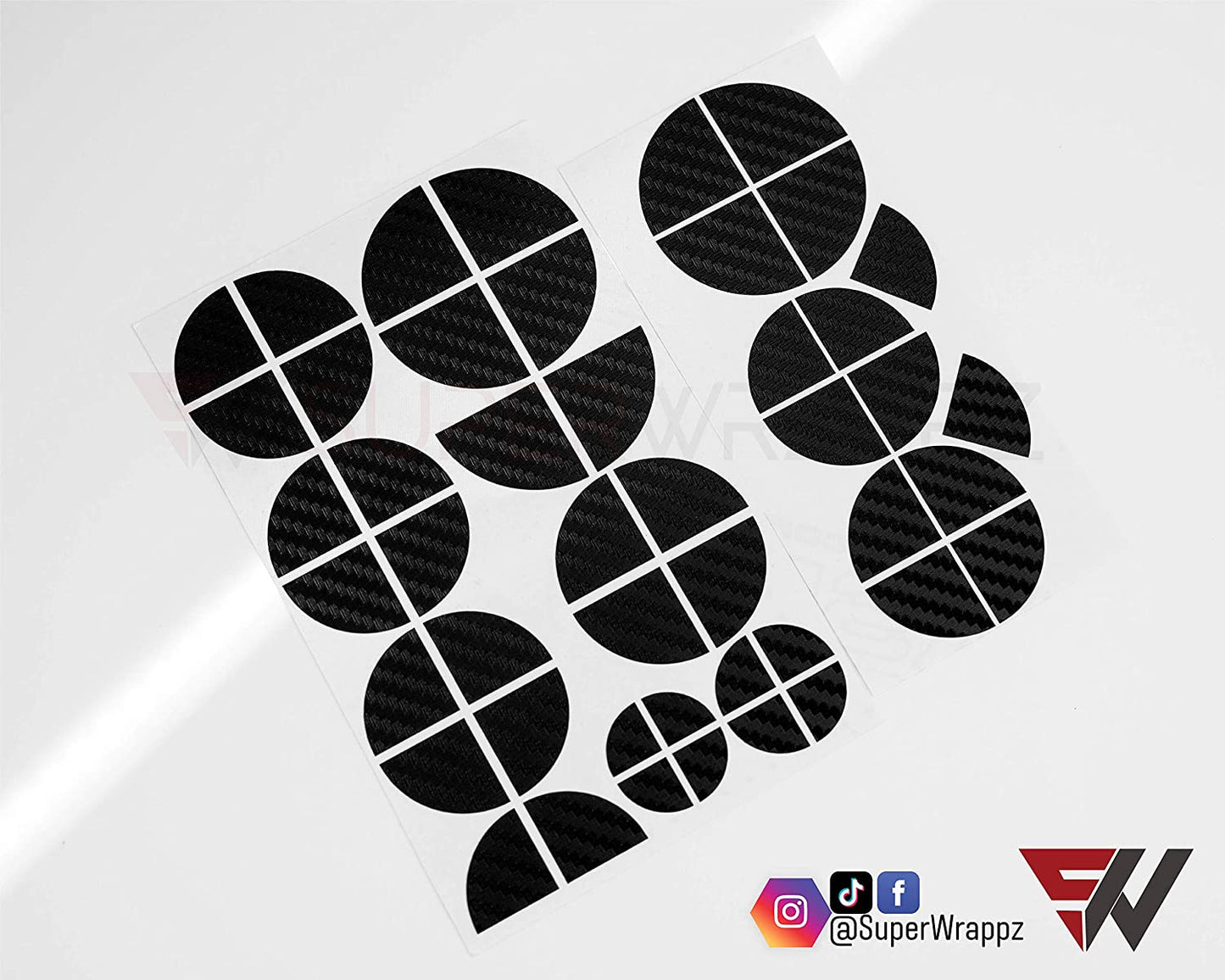 Full Black Carbon V1 BMW Badge Overlay — Compatible with E/F Series | SuperWrappz