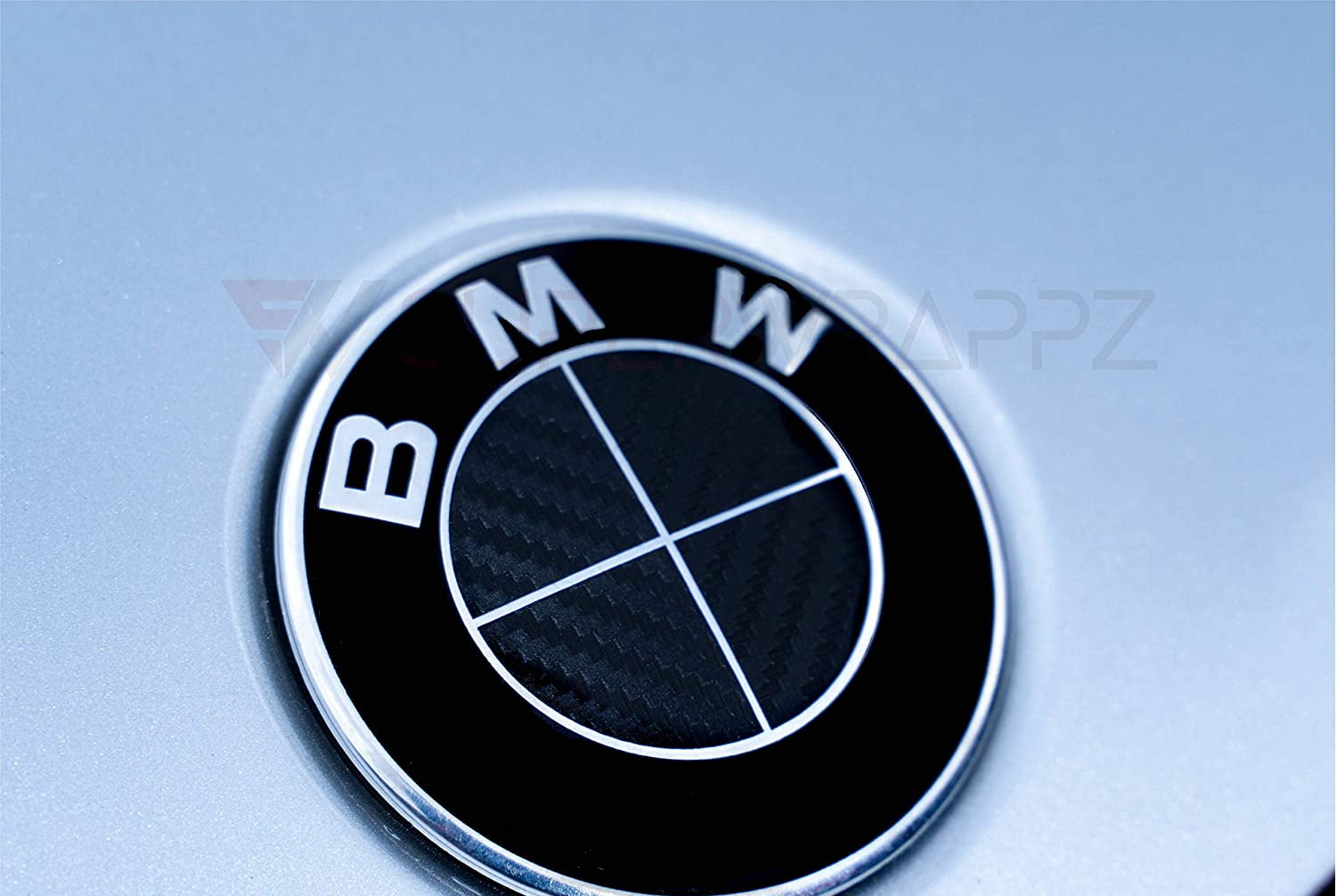 SuperWrappz Carbon Fiber Badge Overlay For BMW – Black & Blue, Pre-2017 Models