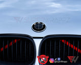 Full Black Carbon Badge Emblem Overlay FOR BMW Sticker Vinyl 4 Quadrants covered FITS YOUR BMW'S Hood Trunk Rims Steering Wheel