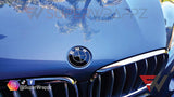 Full Black Gloss Badge Emblem Overlay FOR BMW Sticker Vinyl 4 Quadrants covered FITS YOUR BMW'S Hood Trunk Rims Steering Wheel