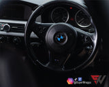 Black & Blue Gloss Badge Emblem Overlay FOR BMW Sticker Vinyl 2 Quadrants covered in each colour FITS YOUR BMW'S Hood Trunk Rims Steering Wheel