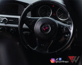 Black & Pink Fuchsia Gloss Badge Emblem Overlay FOR BMW Sticker Vinyl FITS YOUR BMW'S Hood Trunk Rims Steering Wheel
