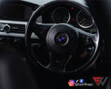 Black & Purple Gloss Badge Emblem Overlay FOR BMW Sticker Vinyl 2 Quadrants covered in each colour FITS YOUR BMW'S Hood Trunk Rims Steering Wheel