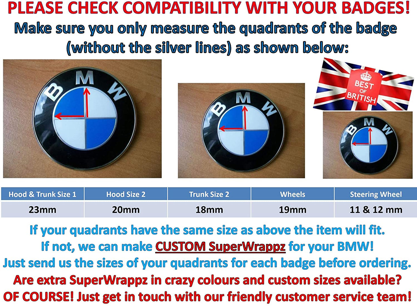 Black & White Gloss V1 BMW Badge Overlay — Compatible with E/F Series | SuperWrappz