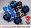 Black & Blue Carbon V1 BMW Badge Overlay — Compatible with E/F Series | SuperWrappz