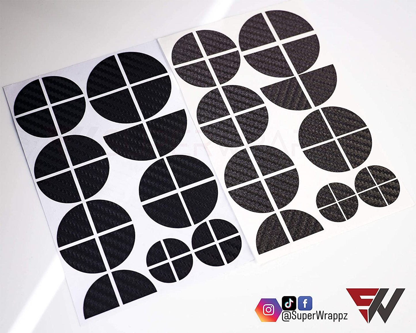 Black & Dark Grey Carbon V1 BMW Badge Overlay — Compatible with E/F Series | SuperWrappz