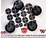 V2 Black & Dark Grey Carbon Badge Emblem Overlay VERSION 2 FOR F40, G20, G30 from 2017 TO NOW ETC. Sticker Vinyl FITS YOUR BMW'S Hood Trunk Rims Steering Wheel