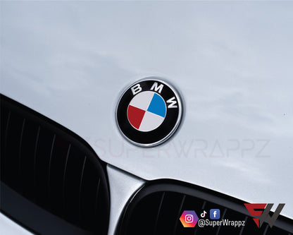 🇬🇧 UK 🇺🇸 USA 🇫🇷 France Flag V1 BMW Badge Overlay — Compatible with E/F Series | SuperWrappz