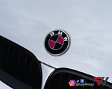 Black & Pink Fuchsia Gloss Badge Emblem Overlay FOR BMW Sticker Vinyl FITS YOUR BMW'S Hood Trunk Rims Steering Wheel