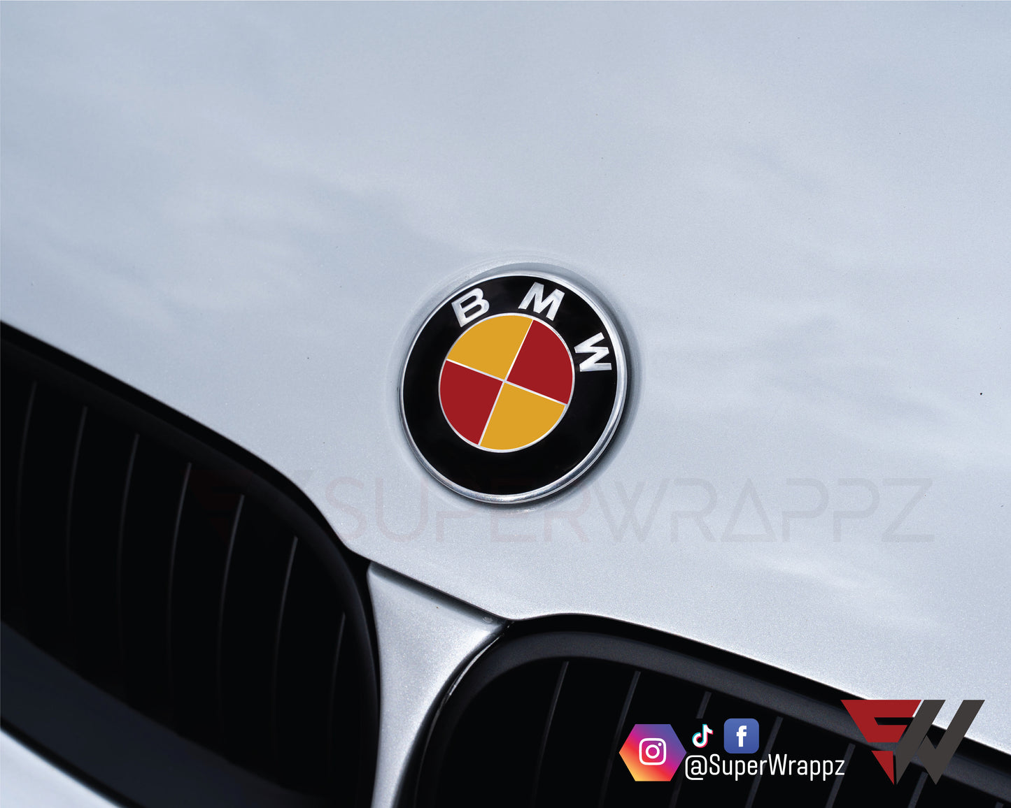 🇪🇸 Spain Flag V1 BMW Badge Overlay — Compatible with E/F Series | SuperWrappz