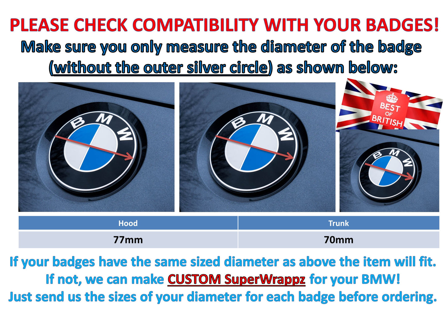Dark Smoke BMW Badge Tint Overlay — 2-Piece | V1 Compatible | E/F Series | SuperWrappz