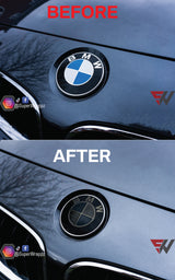 DARK SMOKE BADGE EMBLEM TINT OVERLAY PROTECTION FOR BMW 9 PIECE @FITS ALL BMW@