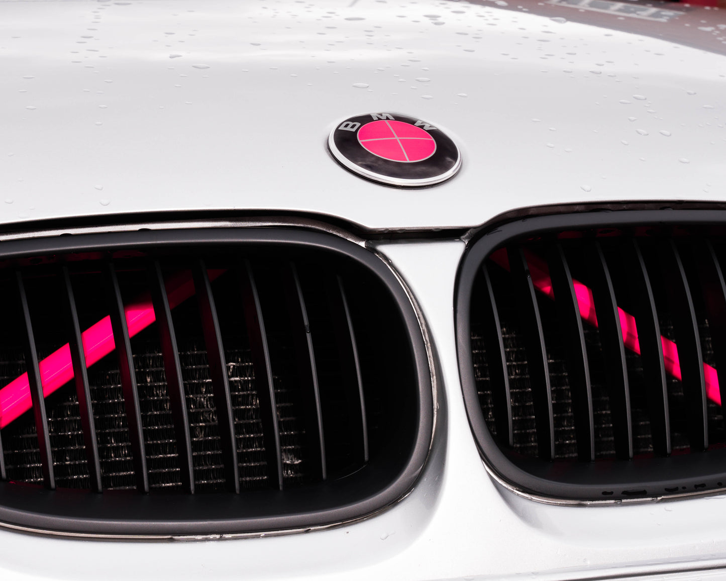 Pink Reflective V-Brace & Crash Bar Overlay — Compatible with BMW | SuperWrappz