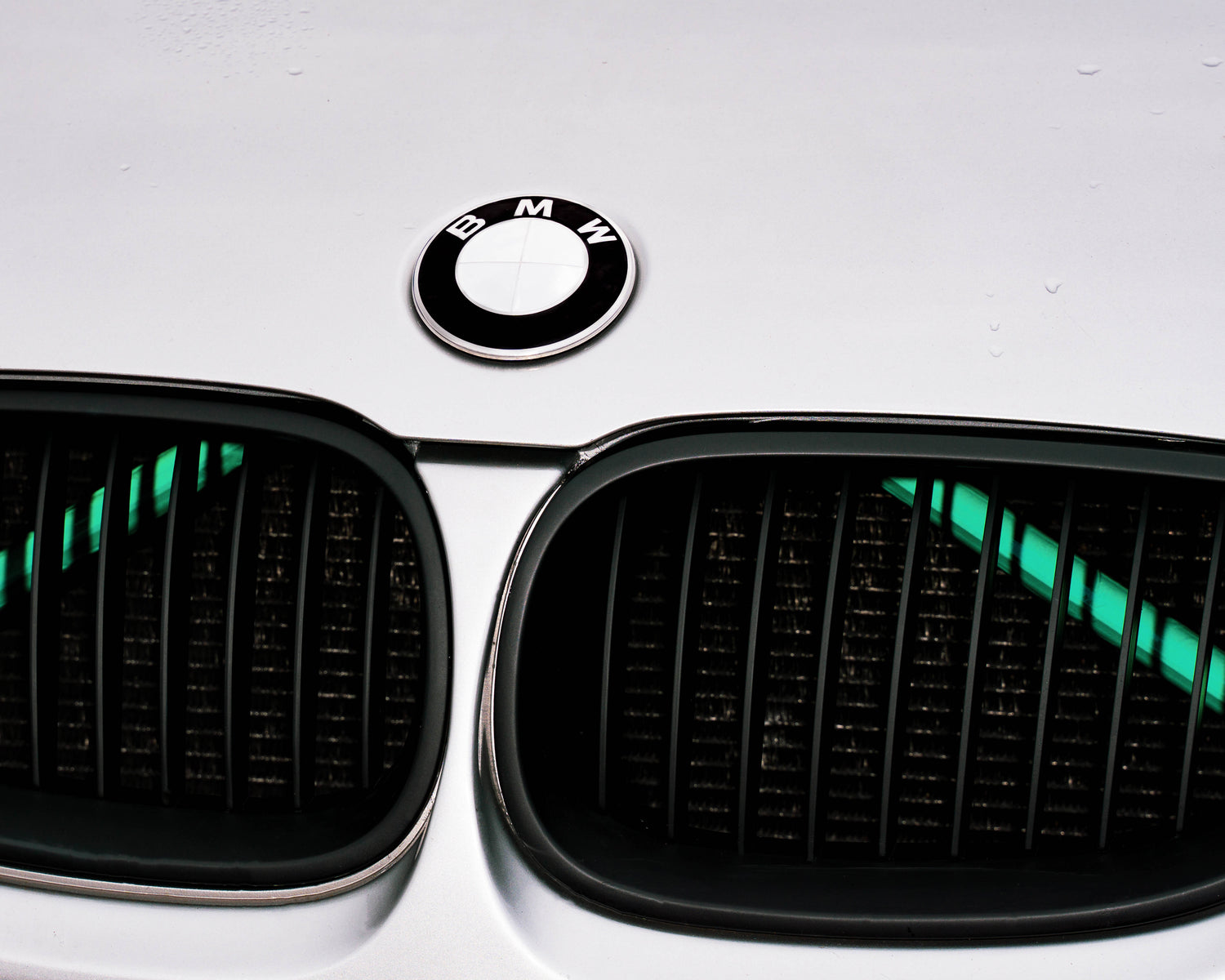 Green reflective V-brace and crash-bar vinyl overlay for BMW by SuperWrappz, aftermarket