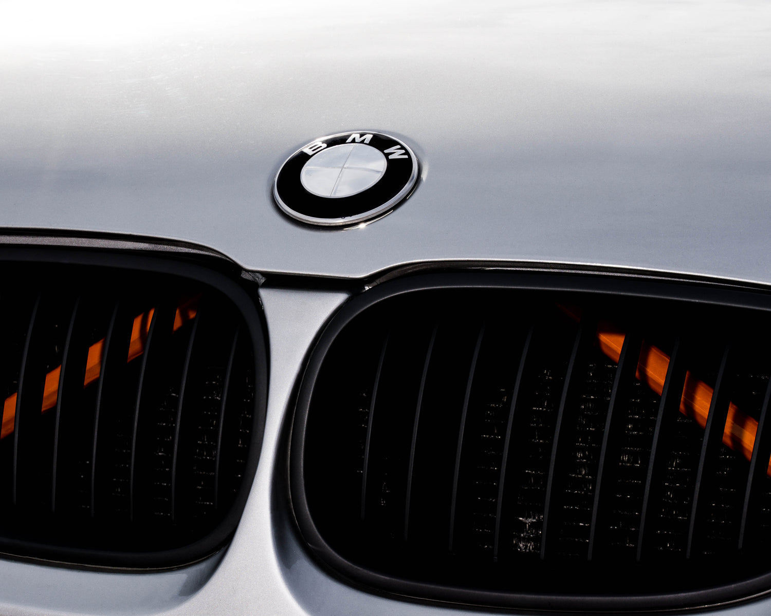 Orange reflective V-brace and crash-bar vinyl overlay for BMW by SuperWrappz, aftermarket