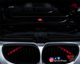 FULL RED FLUORESCENT Badge Emblem Overlay FOR BMW Sticker VINYL 4 QUADRANTS COVERED FITS YOUR BMW'S HOOD TRUNK RIMS STEERING WHEEL