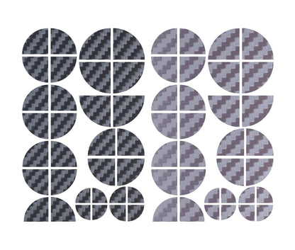 Dark Grey & Silver Carbon V1 BMW Badge Overlay — Compatible with E/F Series | SuperWrappz