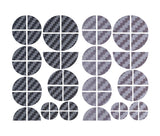DARK GREY & SILVER Carbon Badge Emblem Overlay FOR BMW Sticker Vinyl 2 Quadrants covered in each colour FITS YOUR BMW'S Hood Trunk Rims Steering Wheel