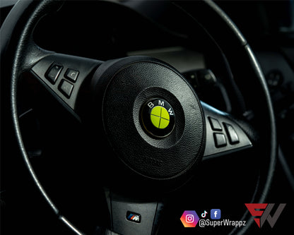 Full Green Fluorescent V1 BMW Badge Overlay — Compatible with E/F Series | SuperWrappz
