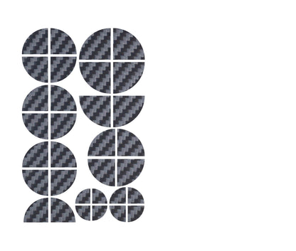 Half Dark Grey Carbon V1 BMW Badge Overlay — Compatible with E/F Series | SuperWrappz