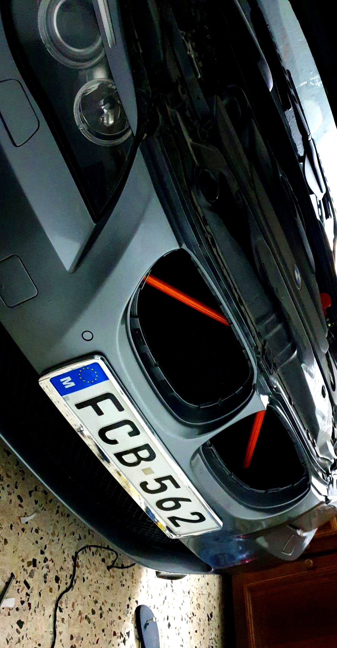 Orange Reflective V-Brace & Crash Bar Overlay — Compatible with BMW | SuperWrappz