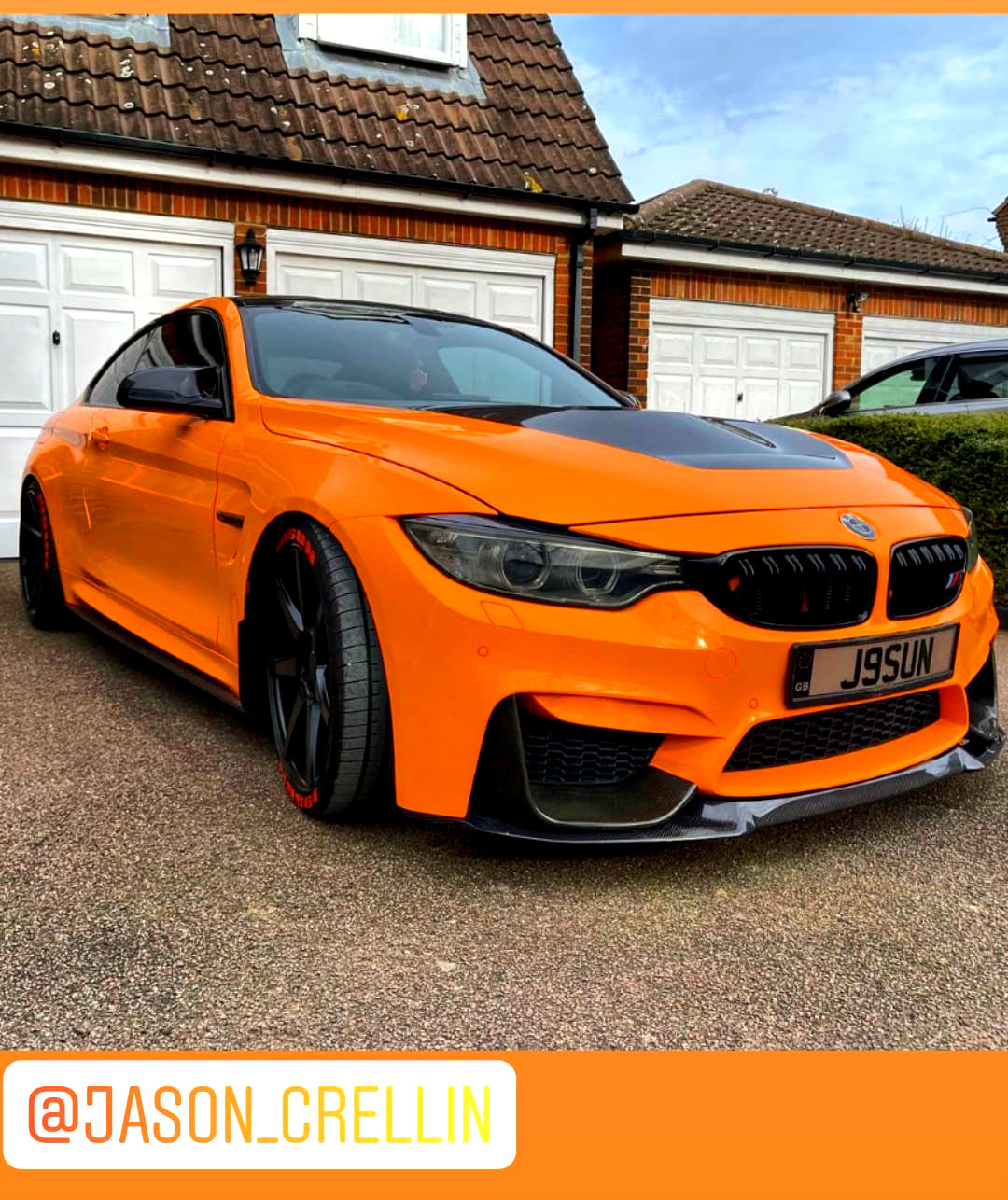 Orange Reflective V-Brace & Crash Bar Overlay — Compatible with BMW | SuperWrappz