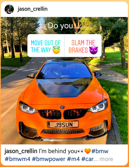 Orange Reflective V-Brace & Crash Bar Overlay — Compatible with BMW | SuperWrappz