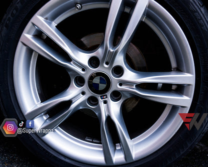 Light Smoke BMW Badge Tint Overlay — 9-Piece | V1 Compatible | E/F Series | SuperWrappz