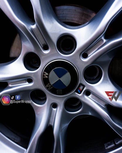 Light Smoke BMW Badge Tint Overlay — 9-Piece | V1 Compatible | E/F Series | SuperWrappz