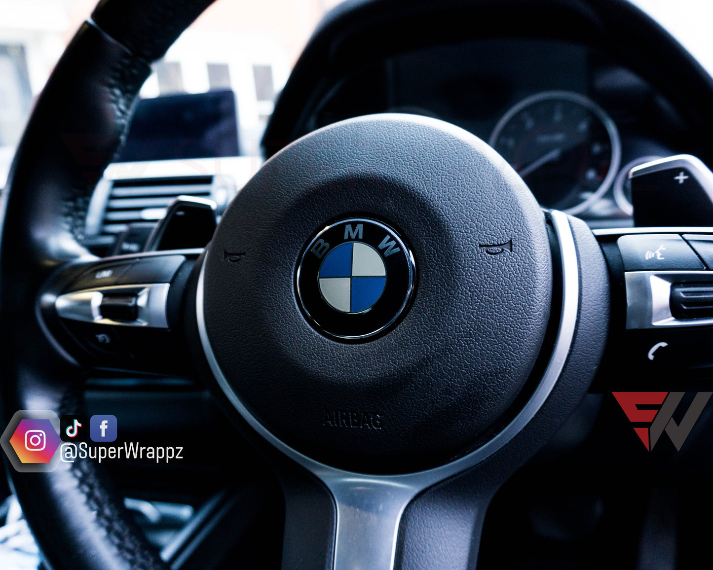 Light Smoke BMW Badge Tint Overlay — 9-Piece | V1 Compatible | E/F Series | SuperWrappz