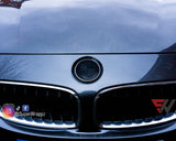 BLACK GLOSS BADGE EMBLEM TINT OVERLAY PROTECTION FOR BMW 2 PIECE @FITS ALL BMW@